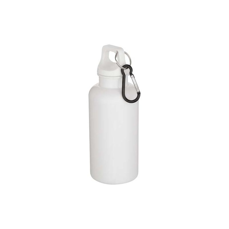Garrafa de água de plástico reciclado RCS Oregon 400 ml, cor sólida, com mosquetão