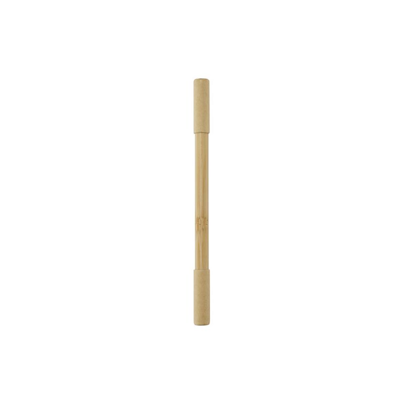 Caneta dupla de bambu "Samambu" (tinta preta)