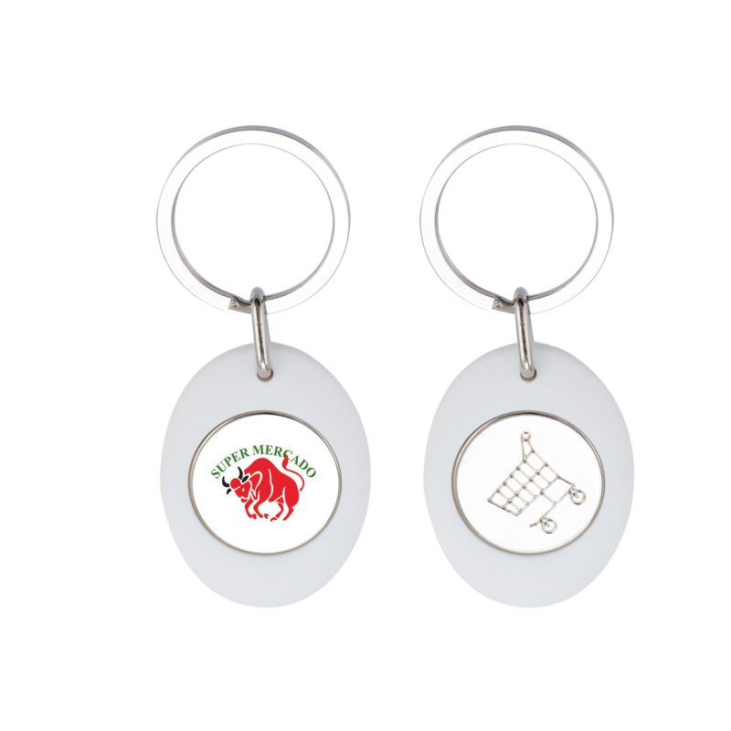 CR-Z Carro Porta-chaves CR-Z oval com ficha € 1,00 para carrinho, plástico