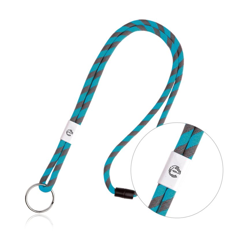 Poley Lanyard tubular em terylene com ajuste e argola