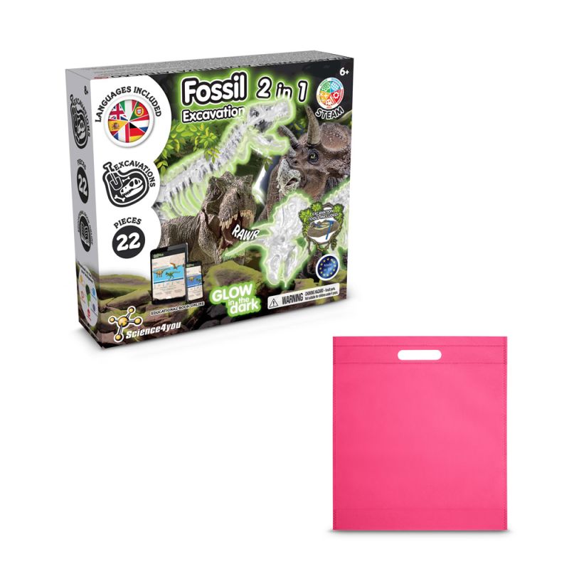 2 in 1 Fossil Excavation Kit IV Jogo didático fornecido com saco de oferta em non-woven (80 g/m²)