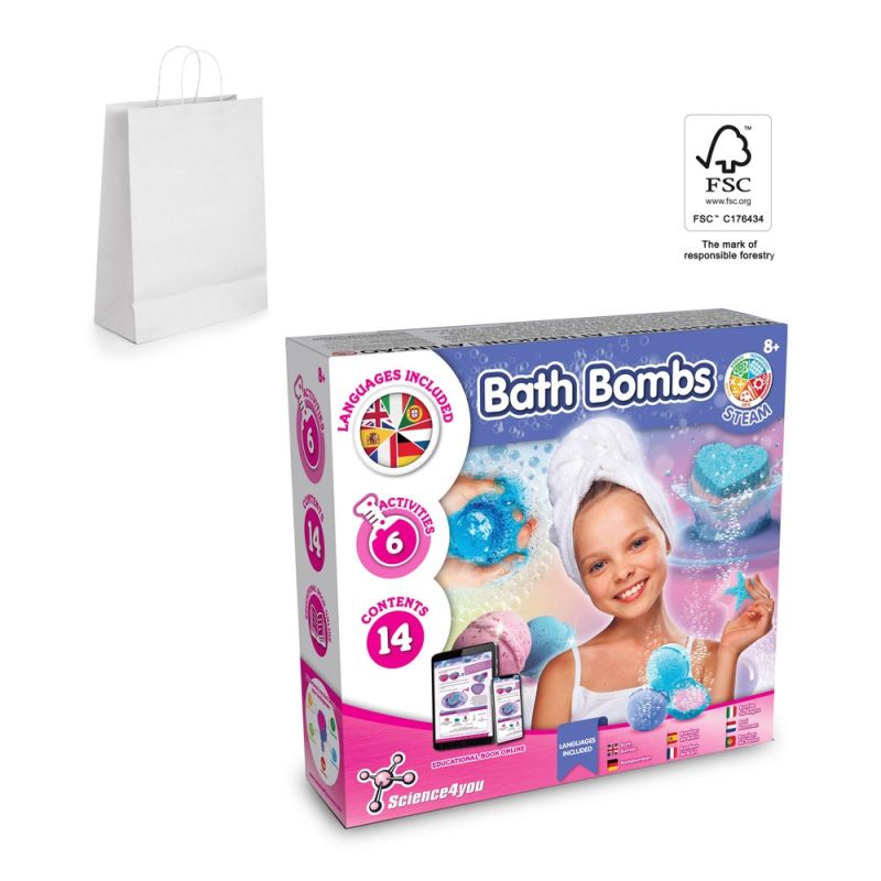 Bath Bombs Kit II Brinquedo didático fornecido com saco de oferta em papel kraft (90 g/m²), feito de material certificado FSC™ e outros materiais controlados