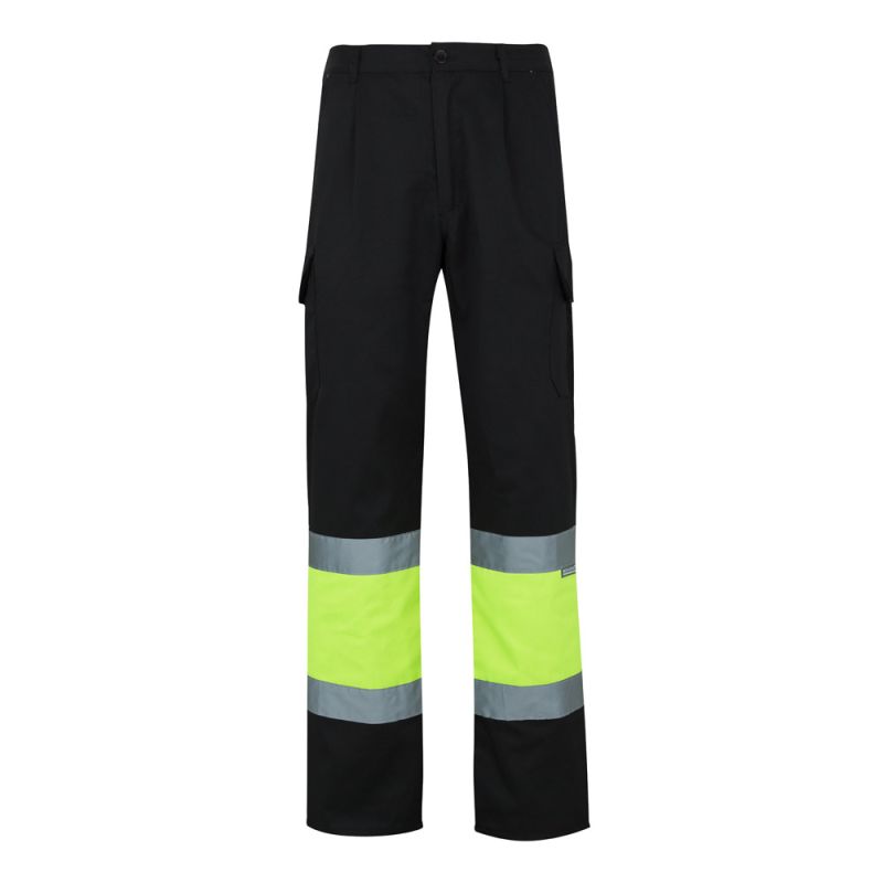 VL POSEIDON Calças bicolor em sarja multibolsos (210g/m²), em algodão (20%) e poliéster (80%)