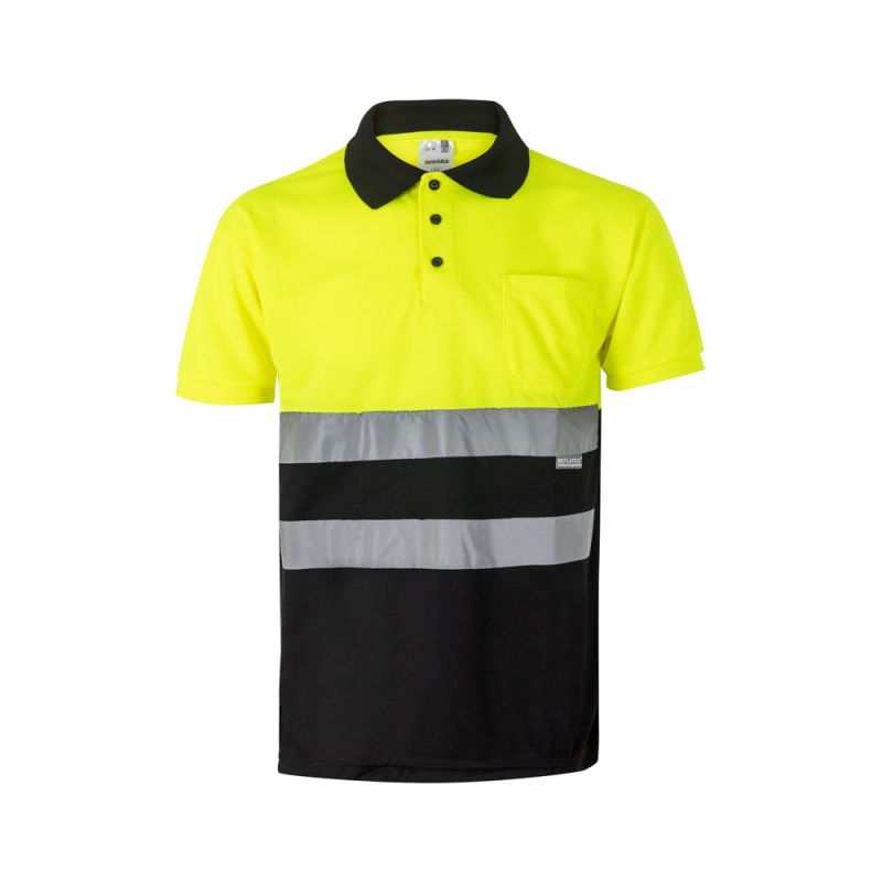 VL CUPID Polo bicolor bird-eye (160g/m²) de manga curta, em poliéster (100%)