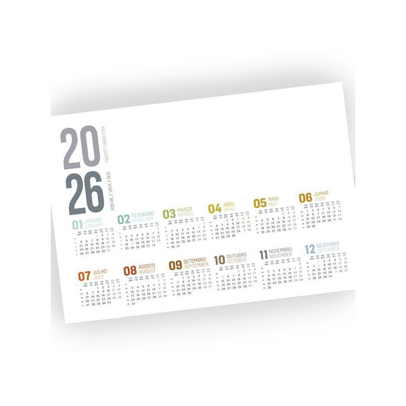 Planny Planning de secretária em PVC com calendário