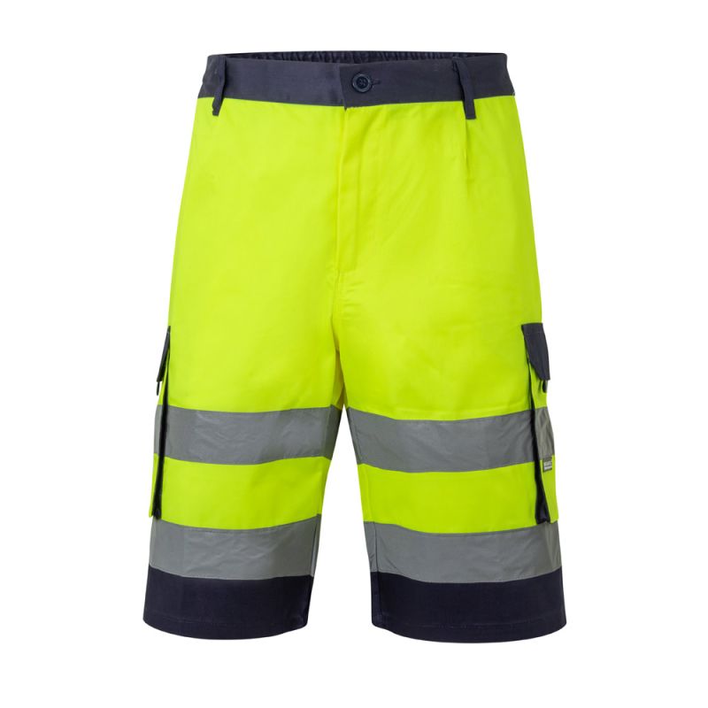 VL HADES Bermudas bicolor multibolsos (210g/m²), em algodão (20%) e poliéster (80%)