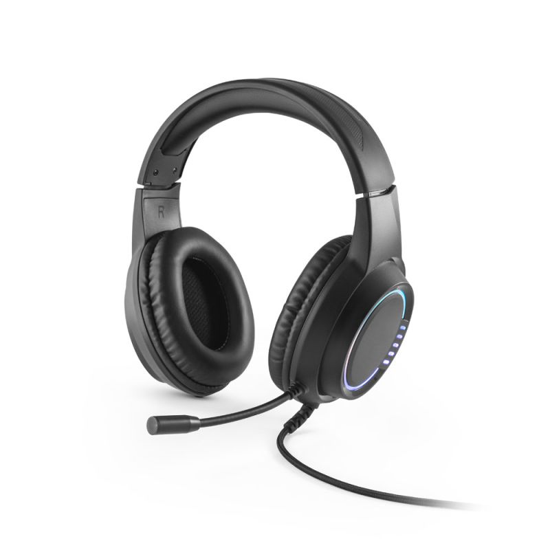 Thorne Headset RGB Auscultadores com cabo 2m, microfone e luzes LED RGB em ABS