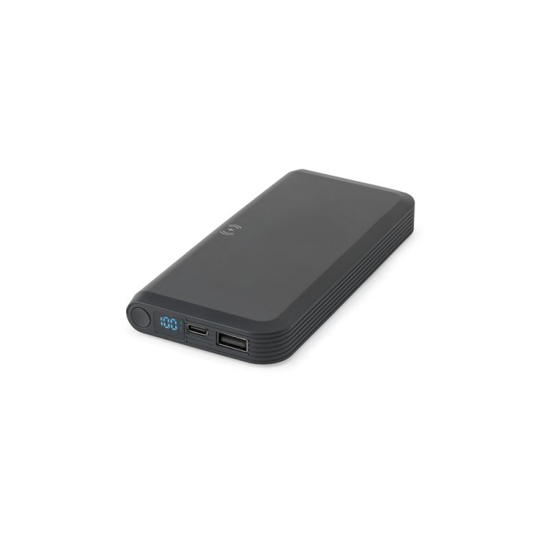 BECKER 10 Power bank 10'000 mAh em ABS reciclado (100% rABS) com carregador wireless super rápido 15W