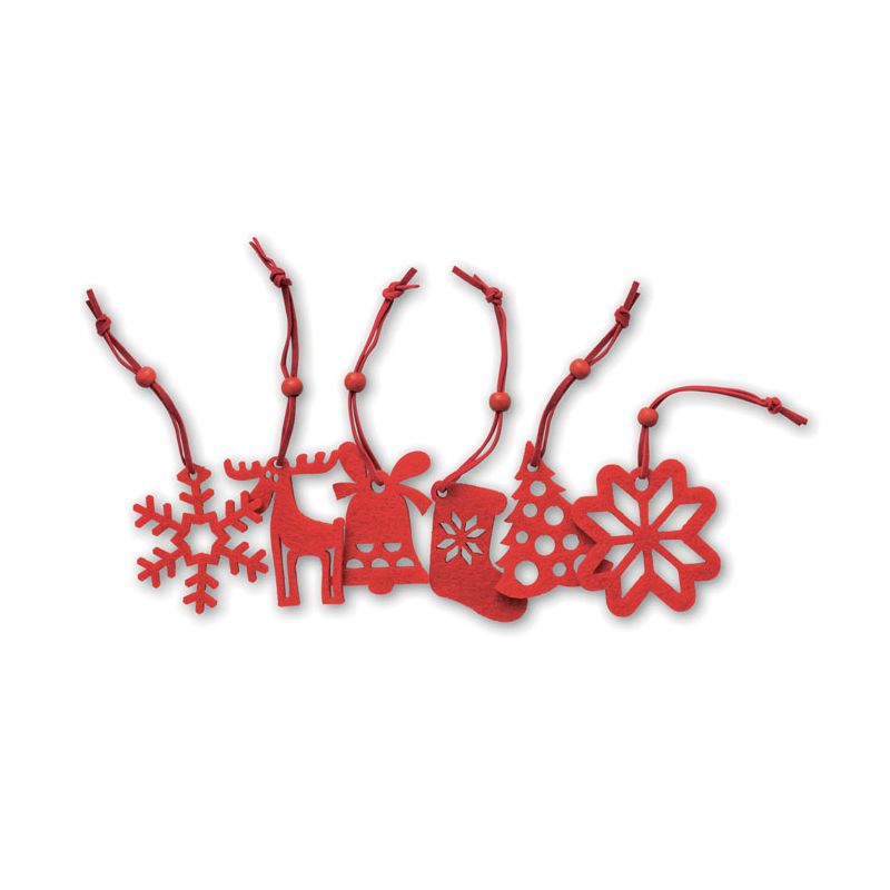 Set de 6 enfeites em feltro