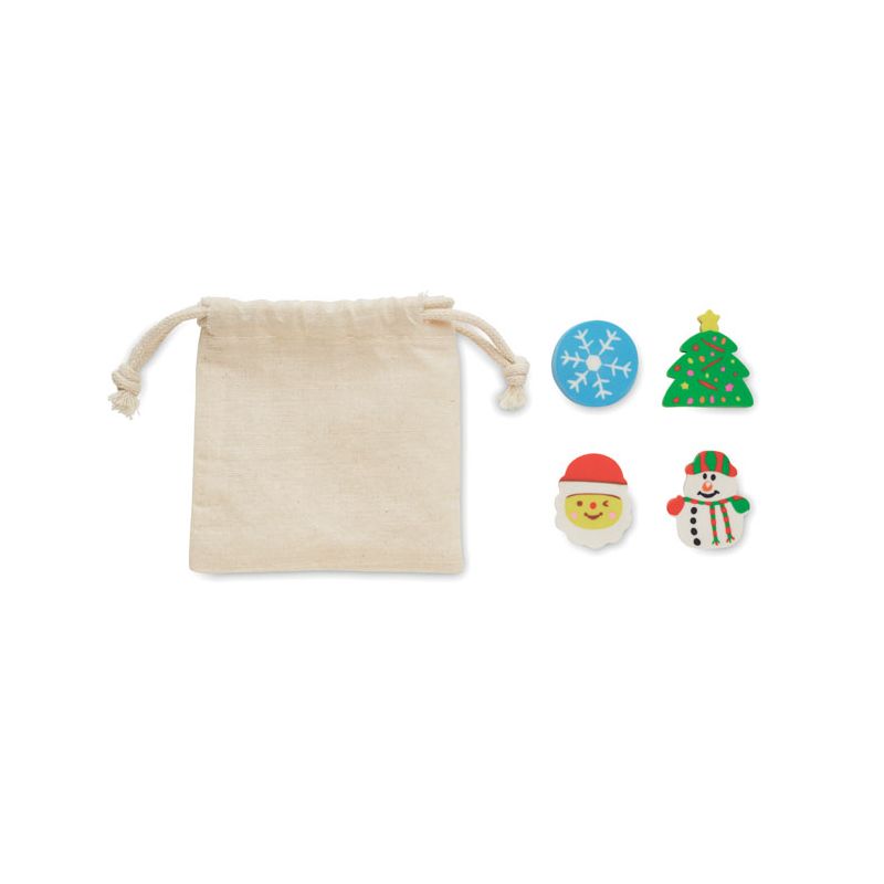 Set de 4 borrachas de Natal