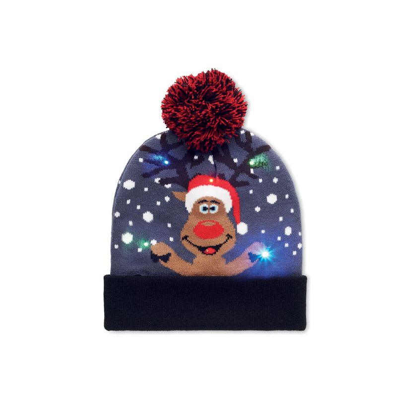 Gorro de Natal em malha LED