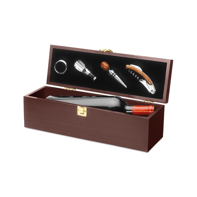 Caixa para vinho c/ utensílios