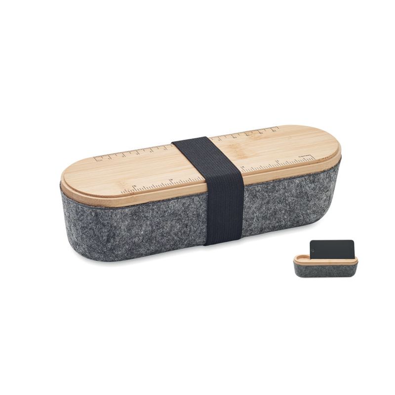 Estojo feltro RPET com tampa