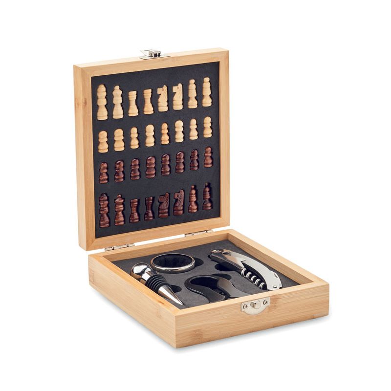 Set de vinho  tabuleiro xadrez