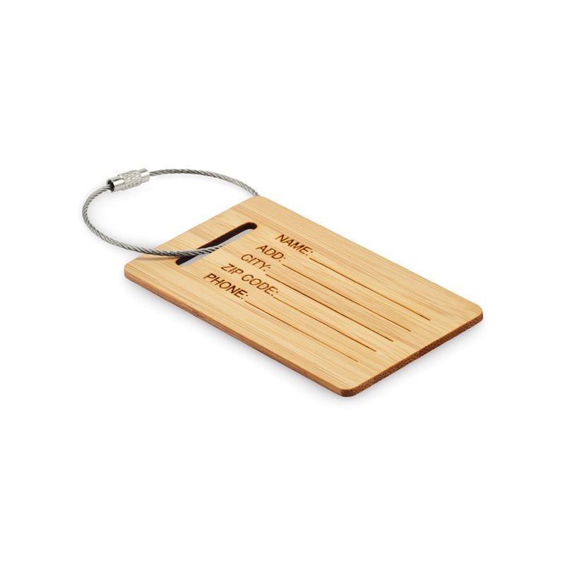 Etiqueta de bagagem em bambu