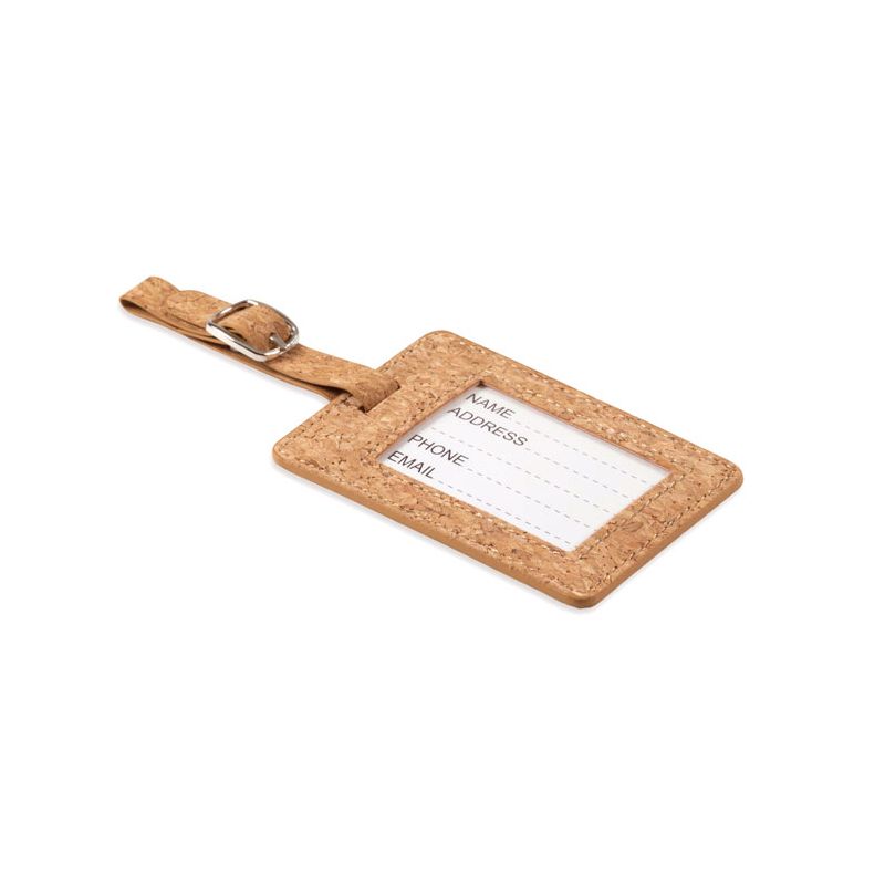Etiqueta de bagagem em cortiça