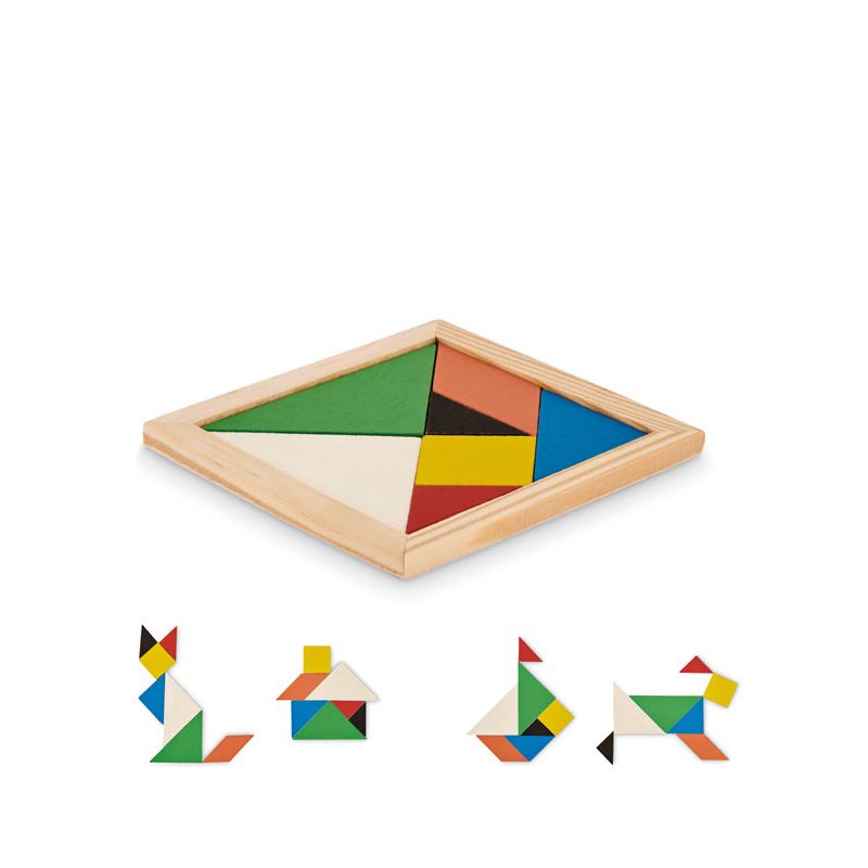 Puzzle Tangram em madeira