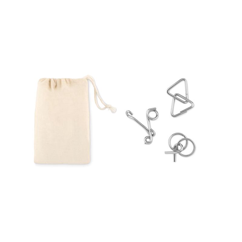 Set de 3 quebra cabeças metal