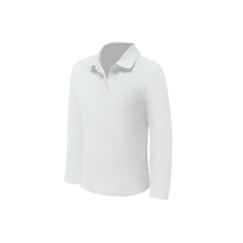 Polo K7 Long manga comprida 200g, branco - 100% Algodão Polo K7 Long manga comprida 200g, branco - 100% Algodão