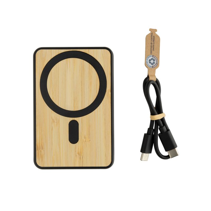 Powerbank magnético bambú Zen RCS de RPET 5.000mAh