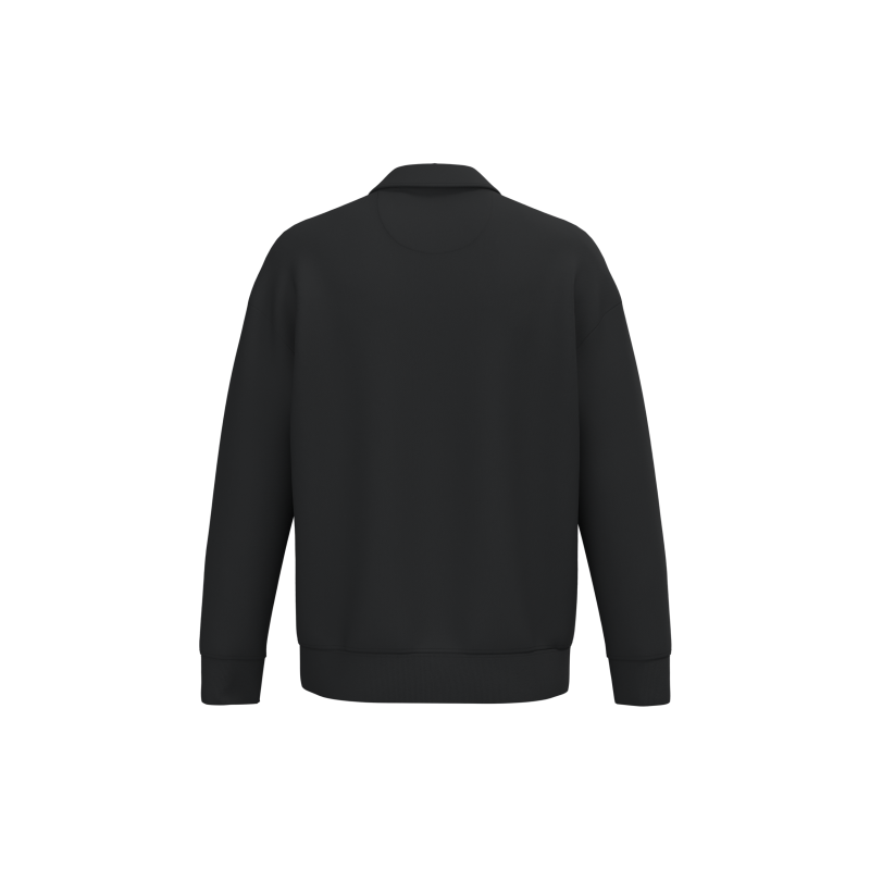 Sweatshirt eco-responsável 1/2 fecho com gola tipo polo com ombros descaídos unissexo