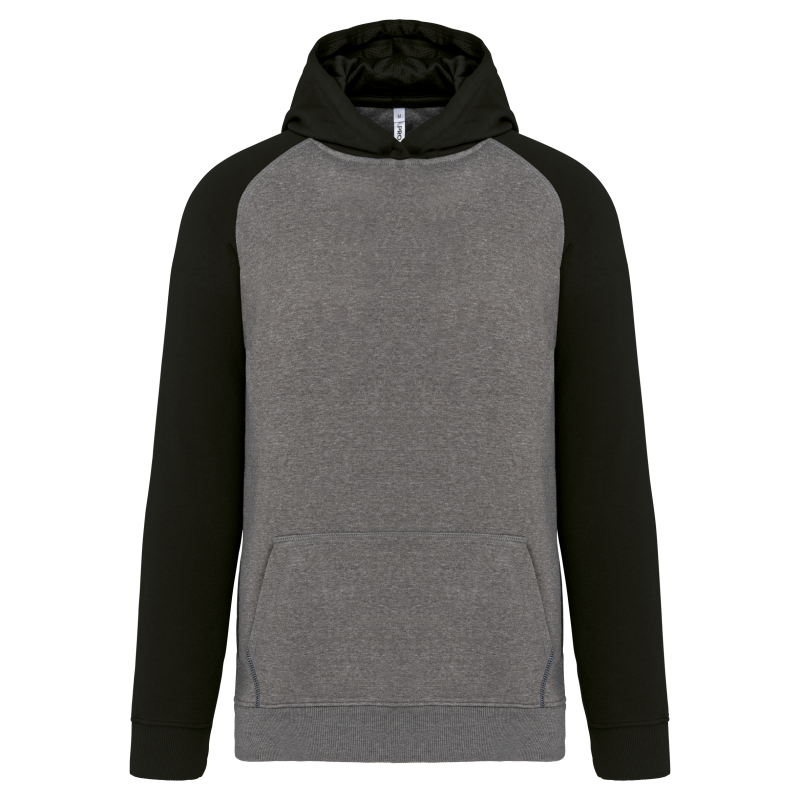 Sweatshirt com capuz bicolor de criança