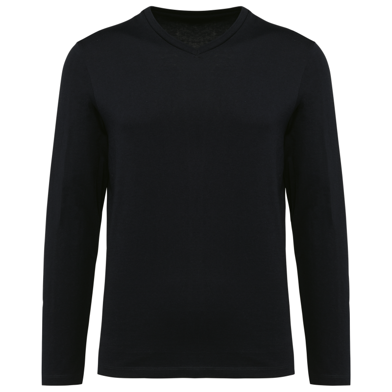 T-shirt Supima® decote V de manga comprida de homem
