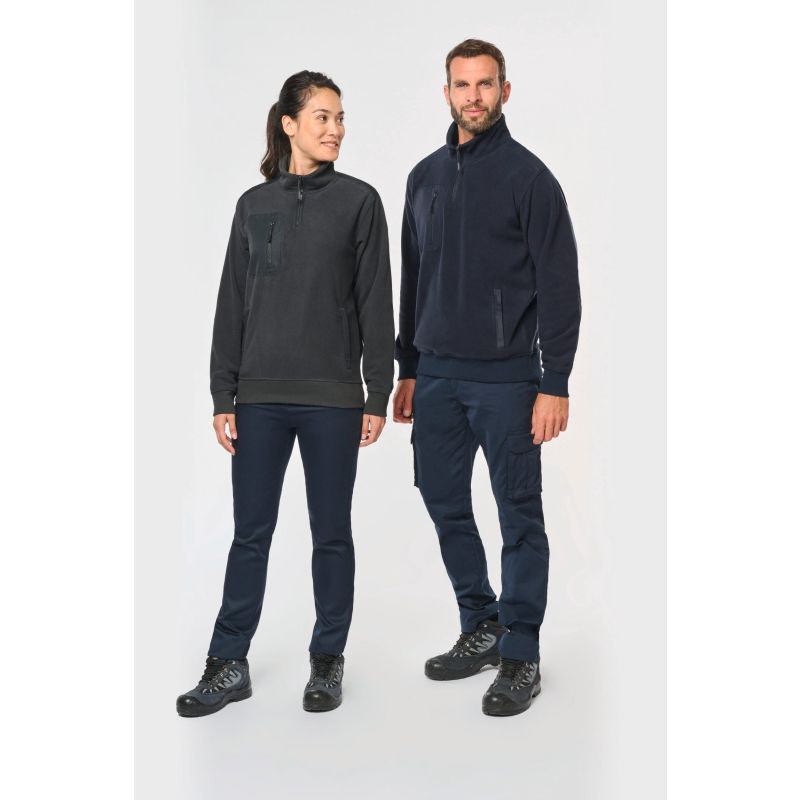Camisola polar meio fecho eco-responsável unissexo